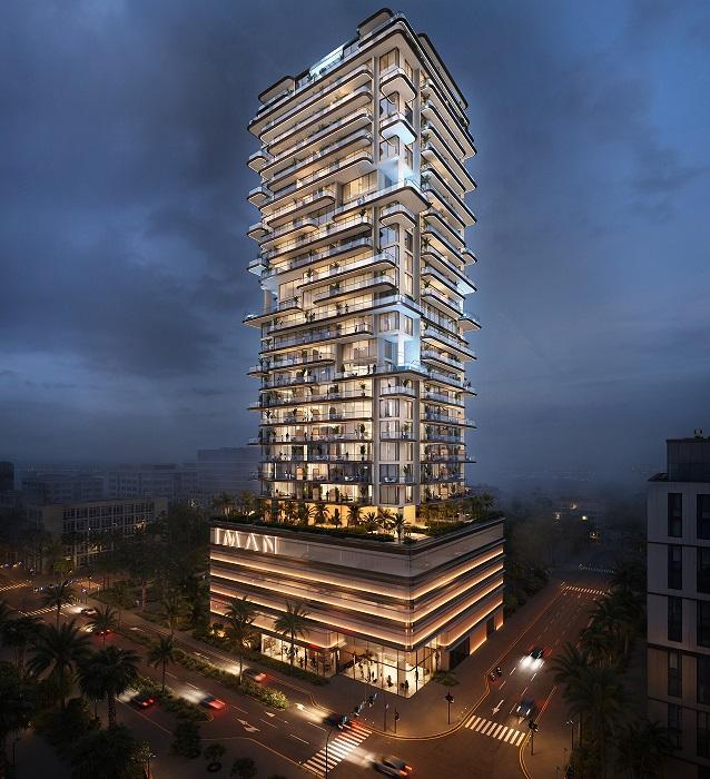 Residential and office tower architectural render